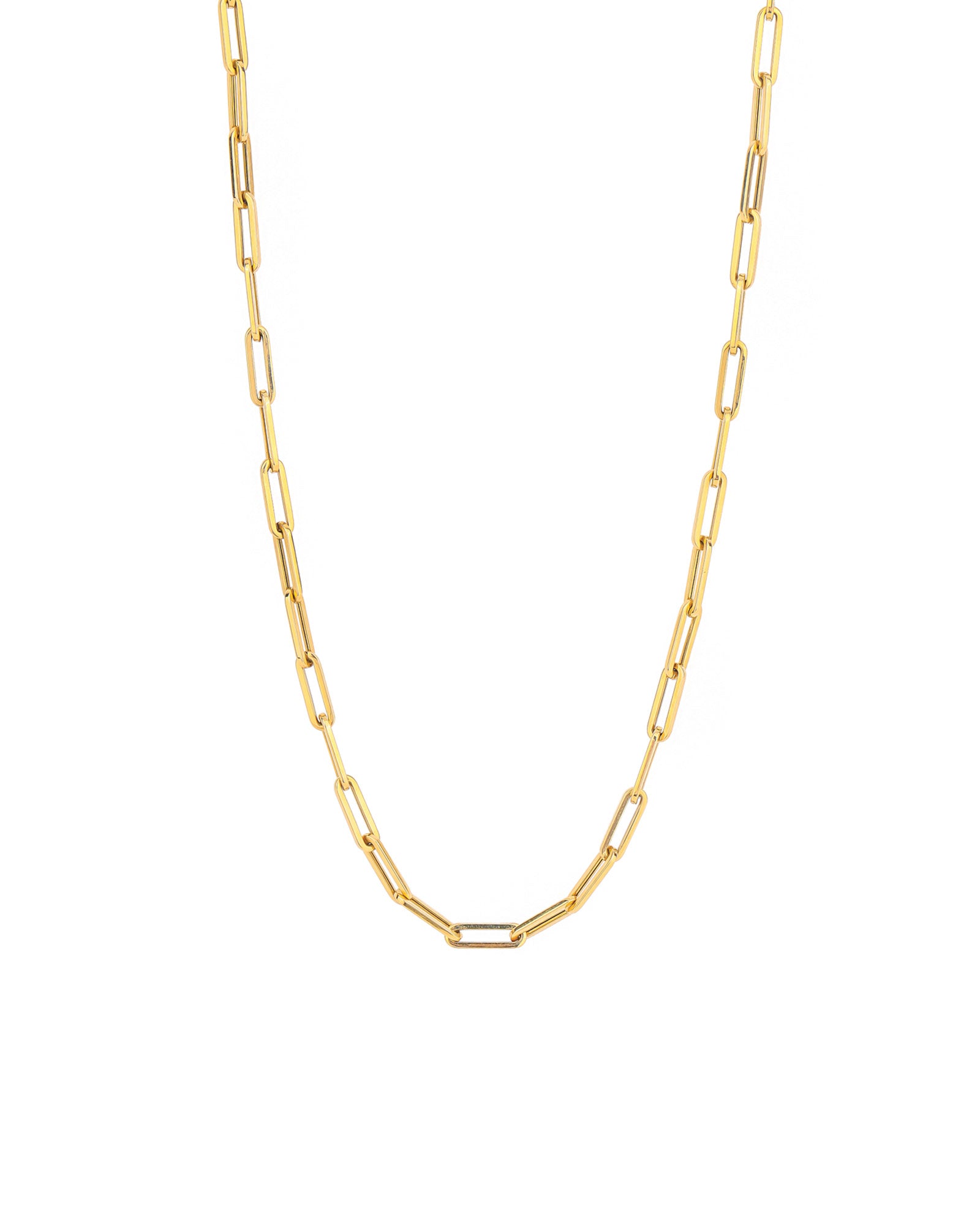 Large Paperclip Chain Necklace 14k Yellow Gold / 18"