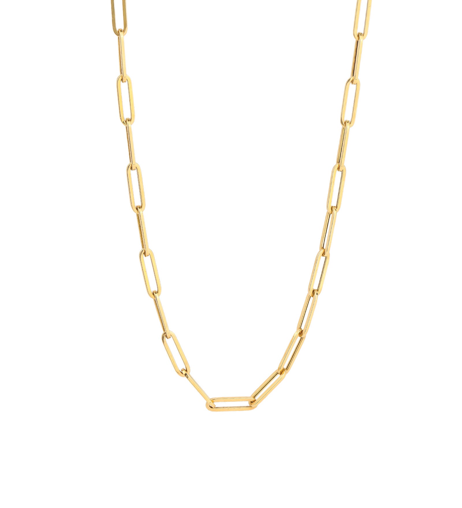 XXL Paperclip Chain Necklace 14k Yellow Gold / 18"