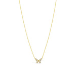 Medium Butterfly Pave Necklace 14k Yellow Gold