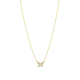 Medium Butterfly Pave Necklace 14k Yellow Gold