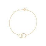 Double Circle Chain Bracelet 14k Yellow Gold