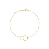 Double Circle Chain Bracelet 14k Yellow Gold