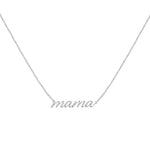 Mama Cursive Necklace 10k White Gold