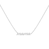 Mama Cursive Necklace 10k White Gold