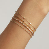 Faceted Beaded Bracelet 14k Yellow Gold