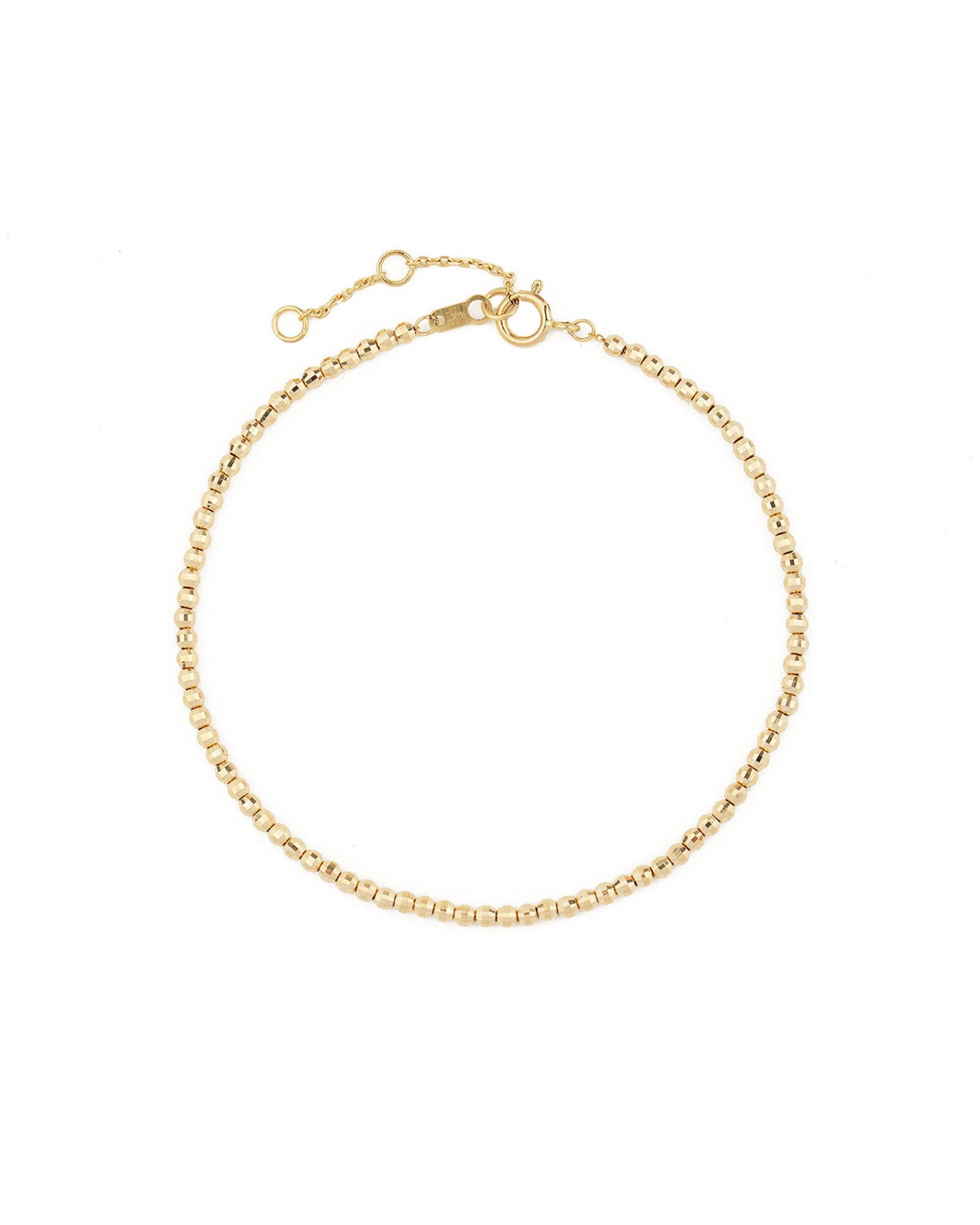 Faceted Beaded Bracelet 14k Yellow Gold