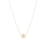 Goldhive-6 Petal Pavé Necklace-Necklaces-14k Yellow Gold, Diamond-Blue Ruby Jewellery-Vancouver Canada