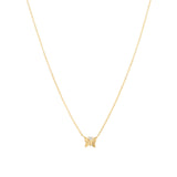 Goldhive-Butterfly Single Diamond Necklace-Necklaces-14k Yellow Gold, Diamond-Blue Ruby Jewellery-Vancouver Canada