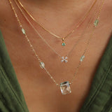 Goldhive-Clover Pavé Necklace-Necklaces-14k Yellow Gold, Diamond-Blue Ruby Jewellery-Vancouver Canada