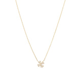 Goldhive-Clover Pavé Necklace-Necklaces-14k Yellow Gold, Diamond-Blue Ruby Jewellery-Vancouver Canada