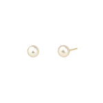 Pearl Studs | 6mm 14k Yellow Gold, White Pearl