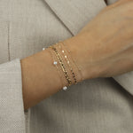 Station Pearl Bracelet 10k Yellow Gold, White Pearl