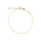 Dap Chain Bracelet 10k Yellow Gold, White Pearl