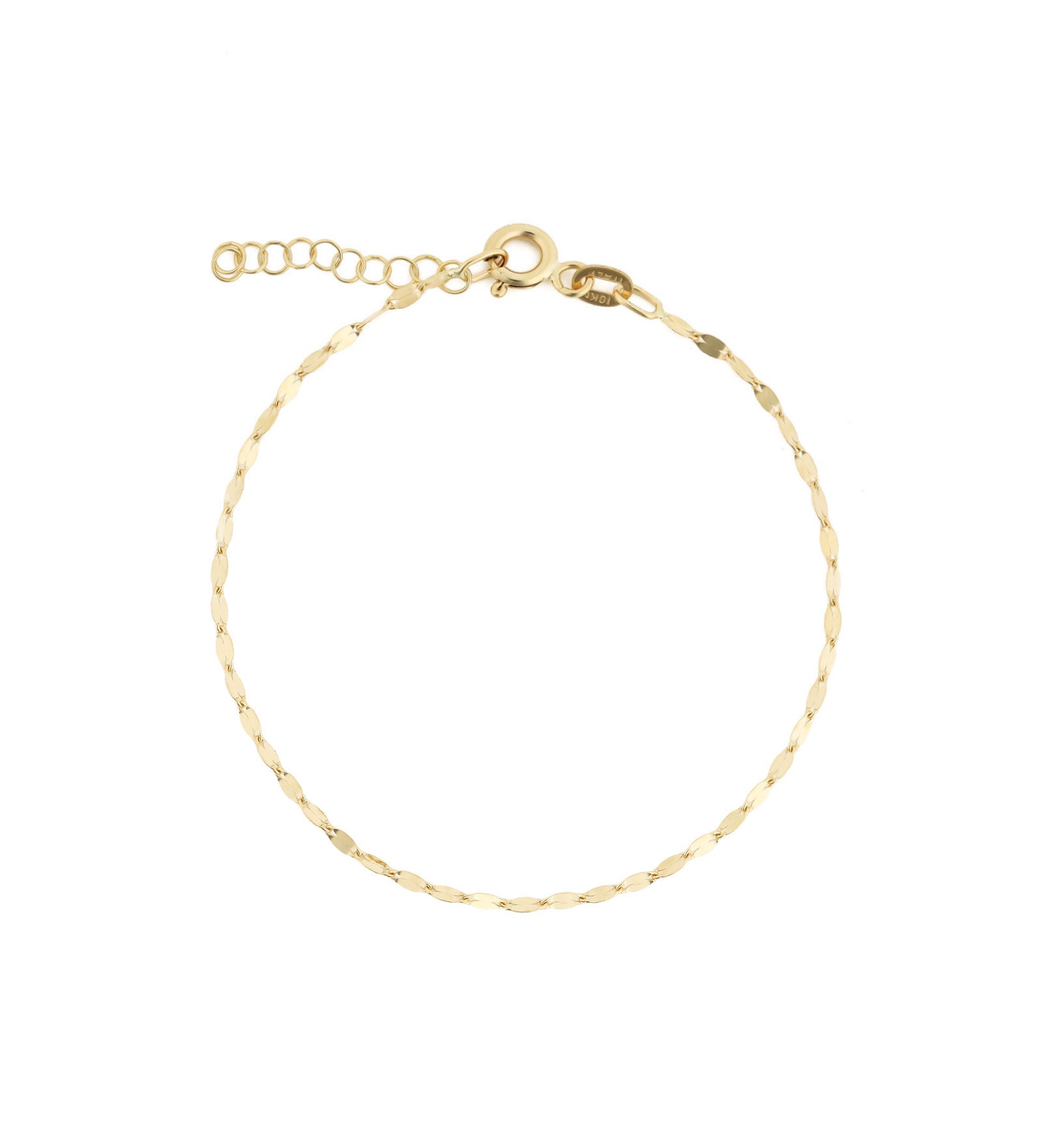 Dap Chain Bracelet 10k Yellow Gold, White Pearl