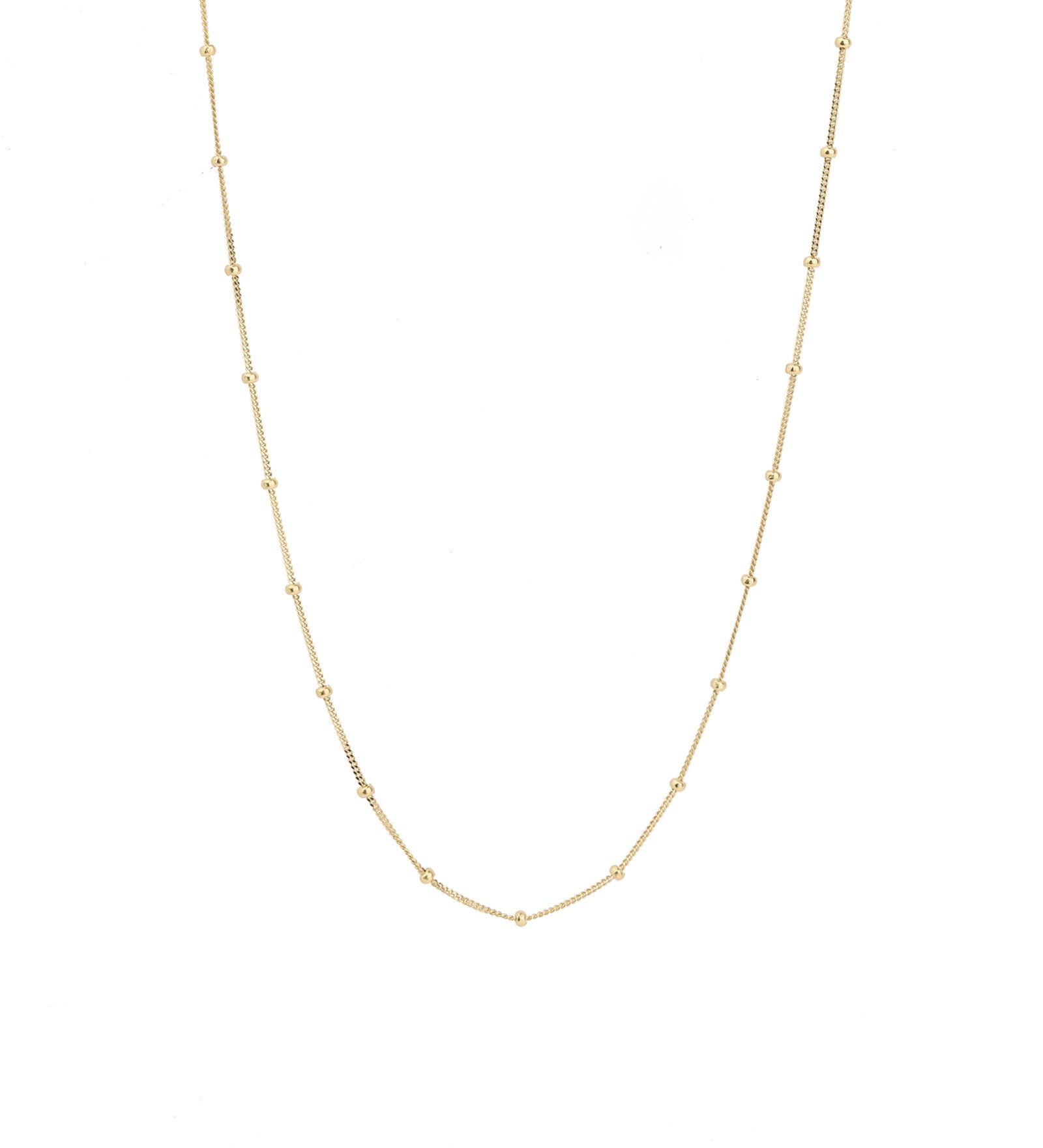 Satellite Chain Necklace 10k Yellow Gold, White Pearl / 14"-16"