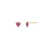 Strawberry Pavé Studs 14k Yellow Gold