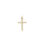 Goldhive-Pavé Thin Cross Charm-Necklaces-14k Yellow Gold, Diamond-Blue Ruby Jewellery-Vancouver Canada