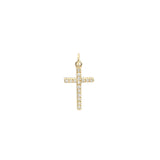 Goldhive-Pavé Thin Cross Charm-Necklaces-14k Yellow Gold, Diamond-Blue Ruby Jewellery-Vancouver Canada