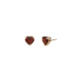 Goldhive-Garnet Heart Studs-Earrings-14k Yellow Gold, Garnet-Blue Ruby Jewellery-Vancouver Canada