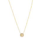 Pavé Smiley Face Necklace 14k Yellow Gold, Diamond