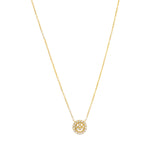 Pavé Smiley Face Necklace 14k Yellow Gold, Diamond