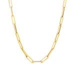 Large Paperclip Chain Necklace 14k Yellow Gold