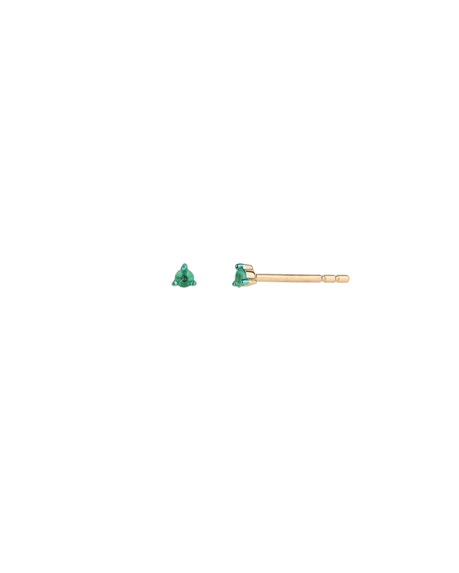 Emerald Prong Studs | 2.5mm 14k Yellow Gold, Emerald