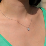 Disc Necklace 14k White Gold