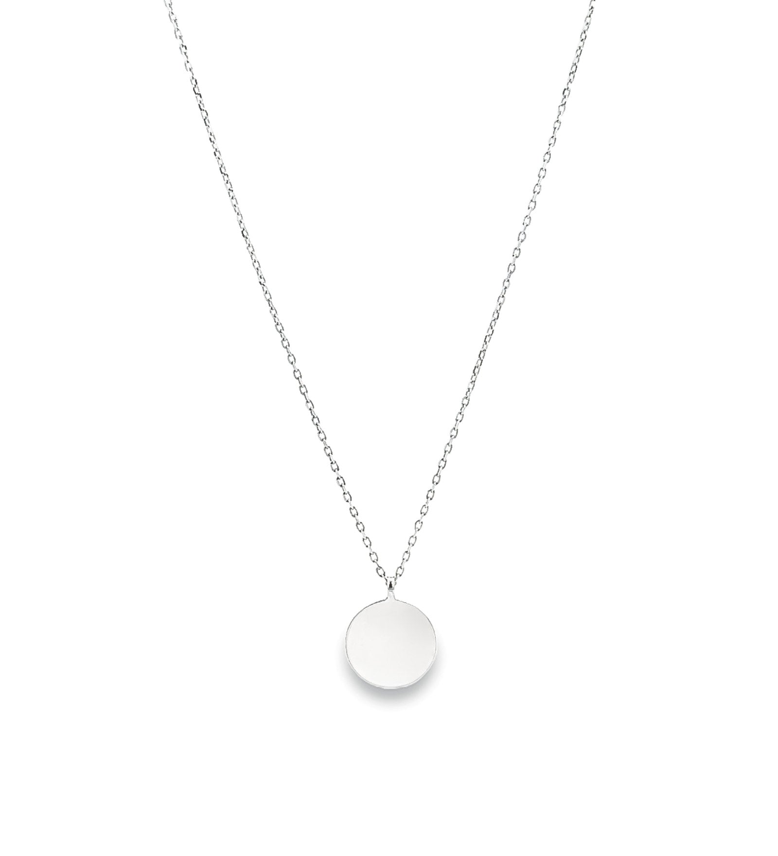 Disc Necklace 14k White Gold