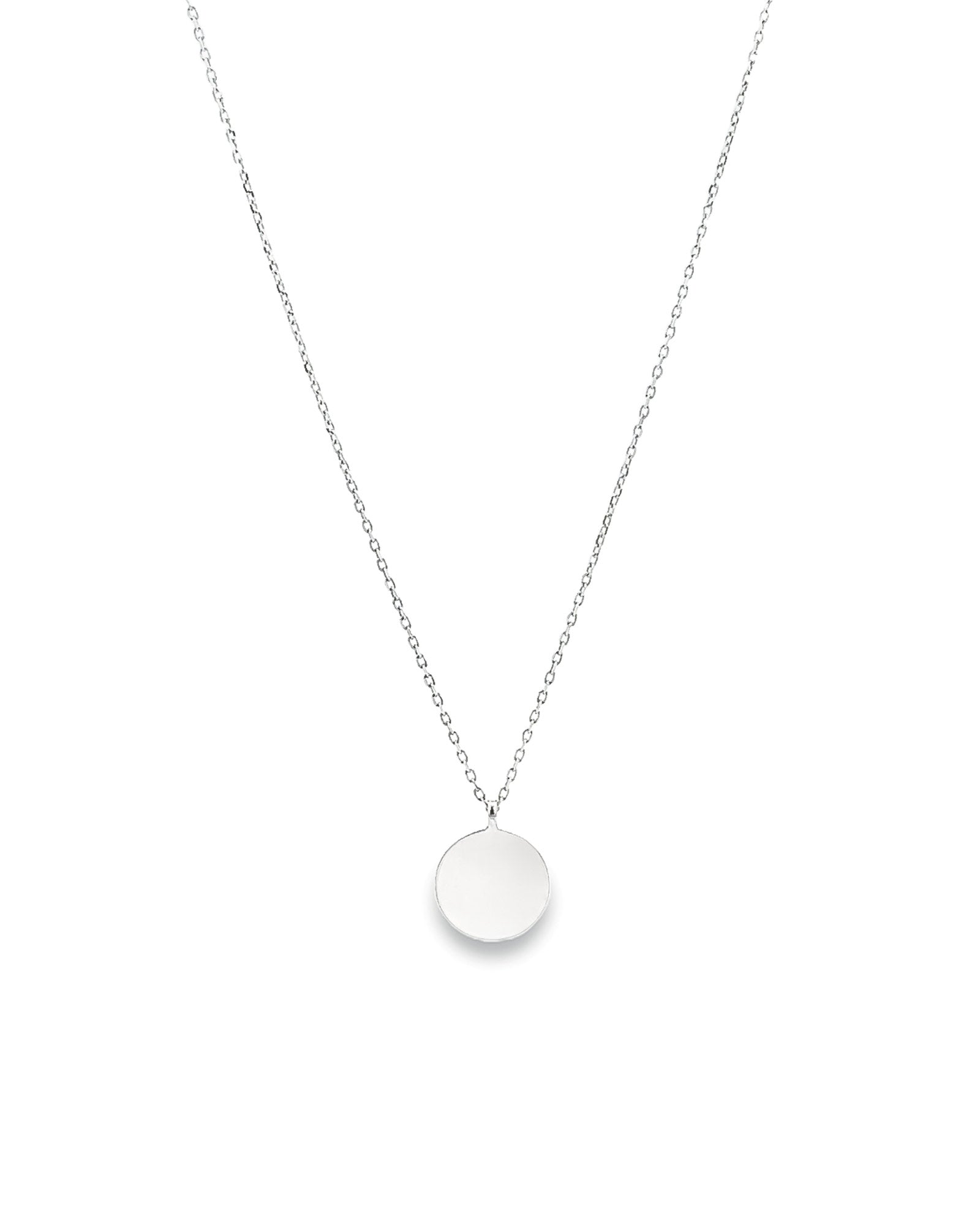 Disc Necklace 14k White Gold