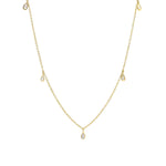 5 Diamond Teardrop Necklace 14k Yellow Gold, Diamond