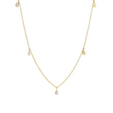 5 Diamond Teardrop Necklace 14k Yellow Gold, Diamond