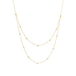 2 Row Satellite Necklace 14k Yellow Gold