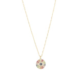 Large Evil Eye Ray Rolo Necklace 14k Yellow Gold, Diamond