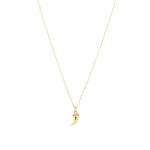 Diamond Horn Cable Necklace 14k Yellow Gold, 10k Yellow Gold