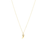 Diamond Horn Cable Necklace 14k Yellow Gold, 10k Yellow Gold