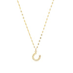 Diamond Horseshoe Dap Chain Necklace 14k Yellow Gold, Diamond