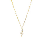 Pavé Snake Dap Chain Necklace 14k Yellow Gold, Diamond