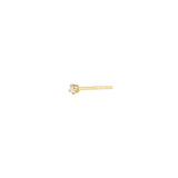 Round CZ 2mm Stud 10k Yellow Gold, Cubic Zirconia