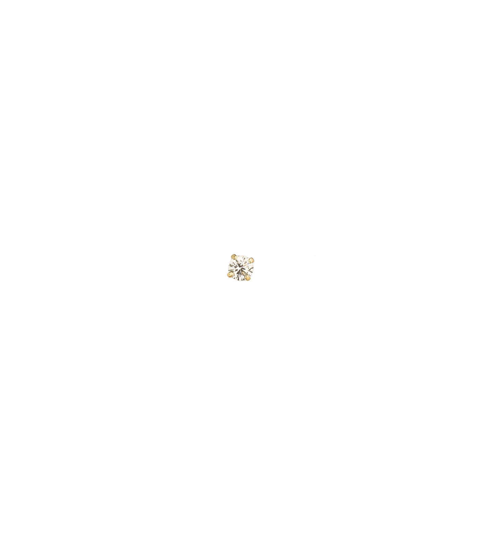 Round CZ 2mm Stud 10k Yellow Gold, Cubic Zirconia