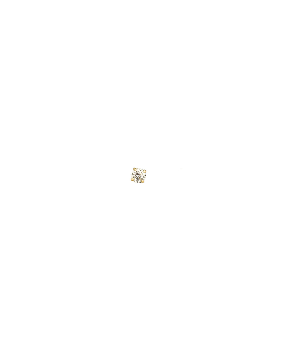 Round CZ 2mm Stud 10k Yellow Gold, Cubic Zirconia