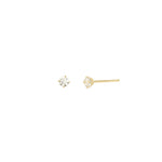 Round CZ 3mm Studs 10k Yellow Gold, Cubic Zirconia