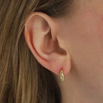 Goldhive-Croissant Huggies-Earrings-10k Yellow Gold-Blue Ruby Jewellery-Vancouver Canada