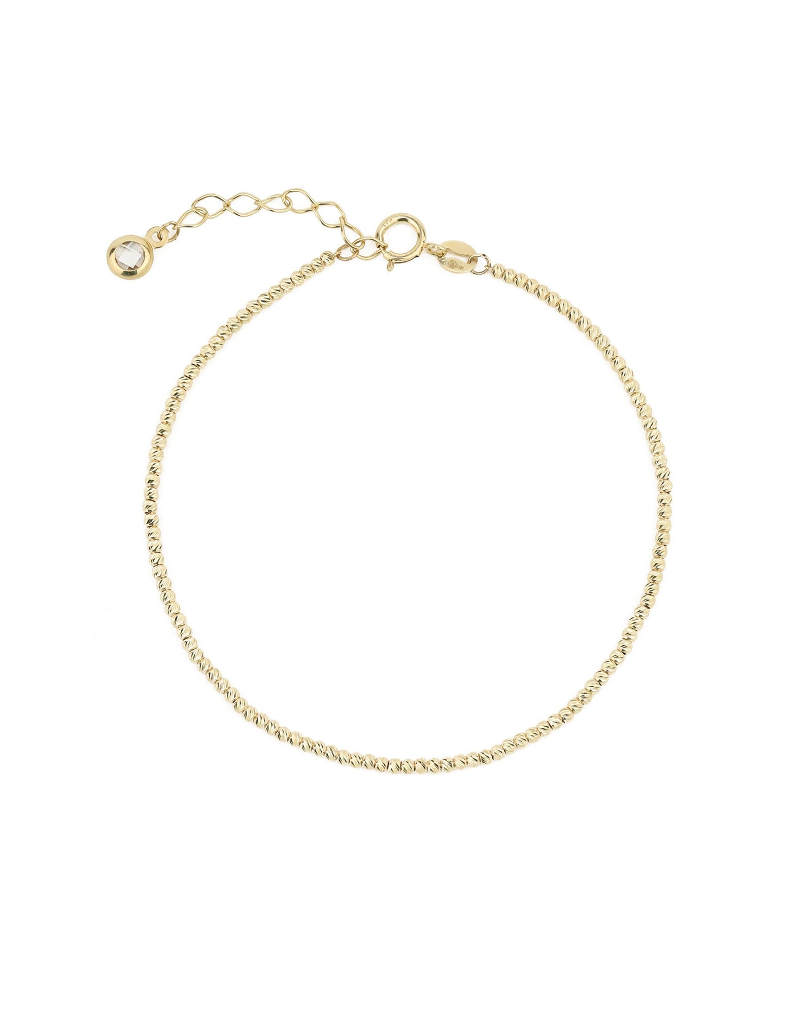 Diamond Cut Ball Bracelet 10k Yellow Gold, Cubic Zirconia