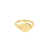 Round Flat Signet Ring 10k Yellow Gold / 6