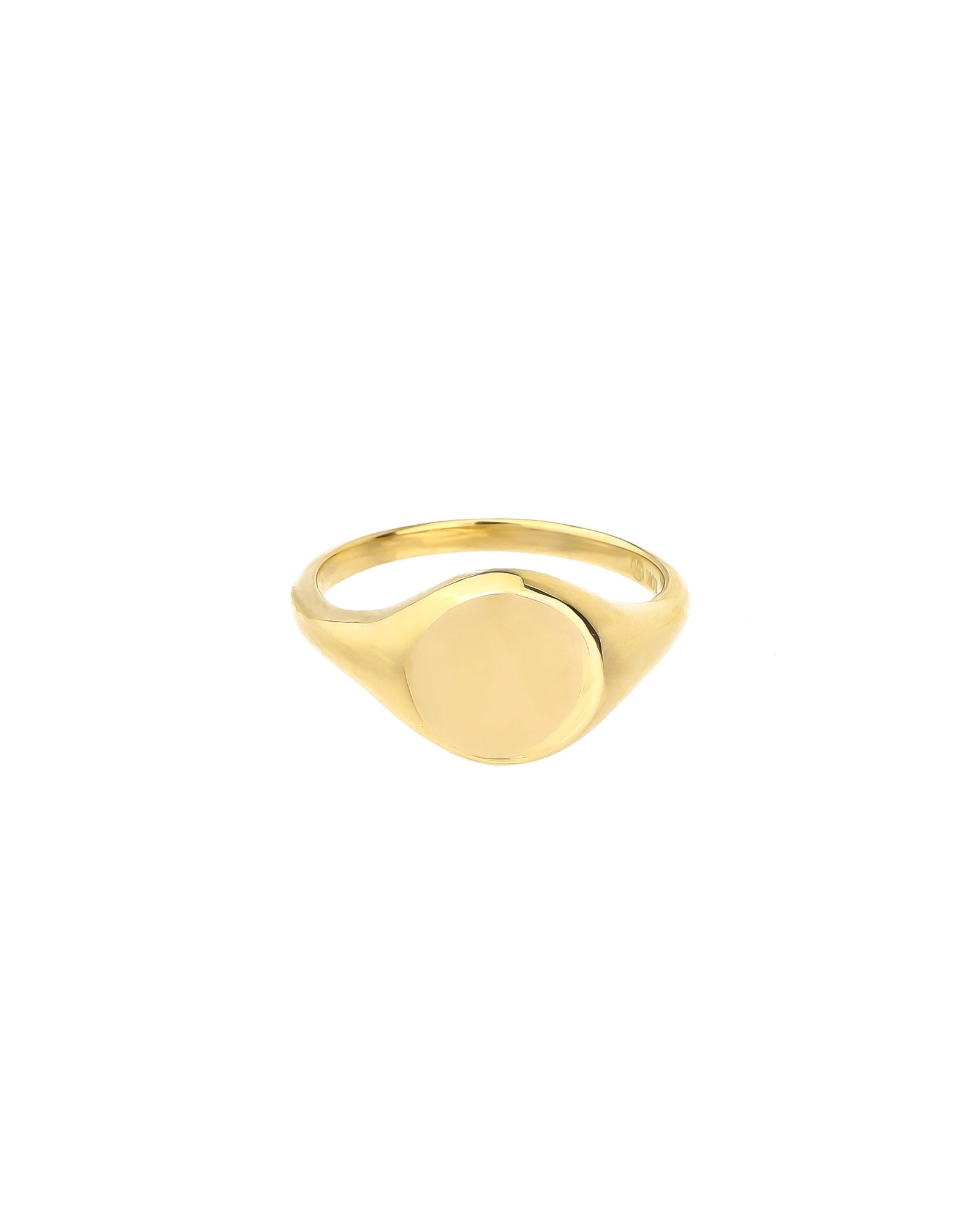 Round Flat Signet Ring 10k Yellow Gold / 6