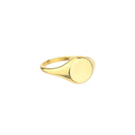 Round Flat Signet Ring 10k Yellow Gold / 6