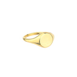 Round Flat Signet Ring 10k Yellow Gold / 6