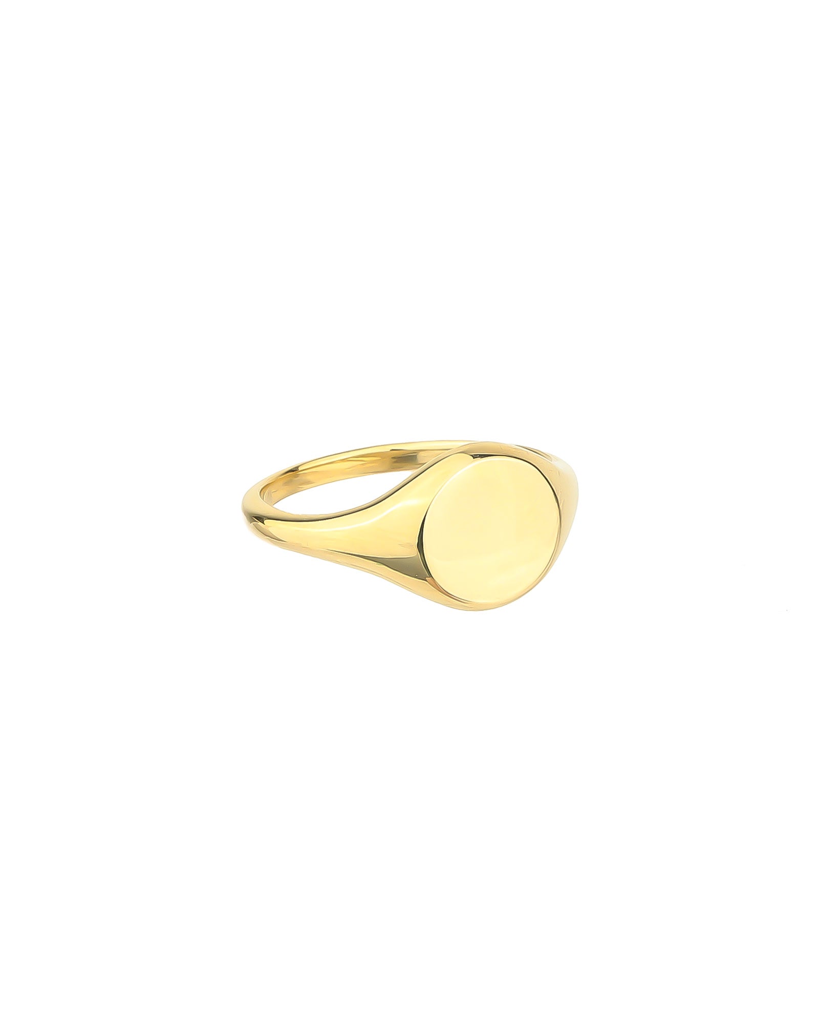 Round Flat Signet Ring 10k Yellow Gold / 6