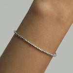 Faceted Beaded Bracelet Sterling Silver